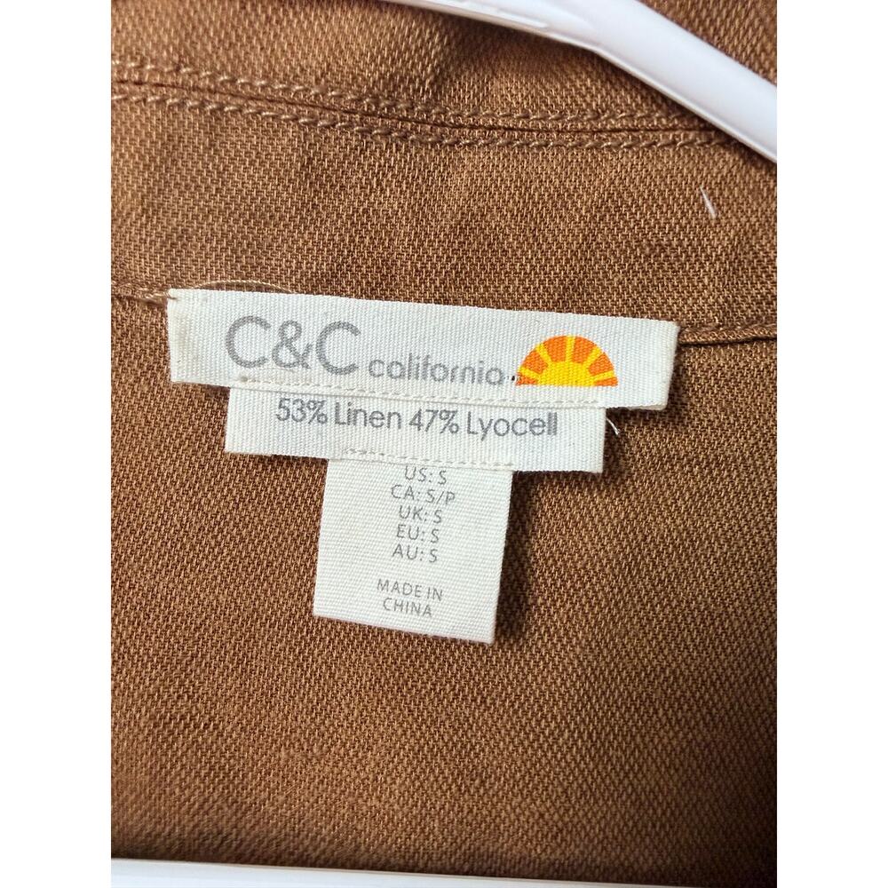 C&C California Cargo Safari Jacket, Brown Field Coat size Small - Picture 2 of 6